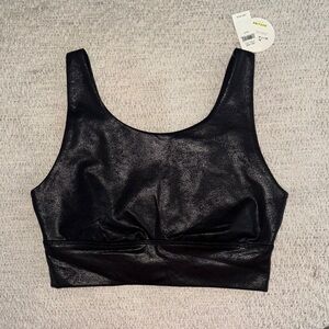Aerie OFFLINE Shiny Black Sports Bra